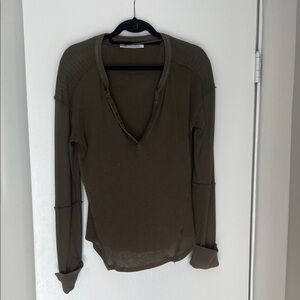 We The Free Khaki Long Sleeve Tee